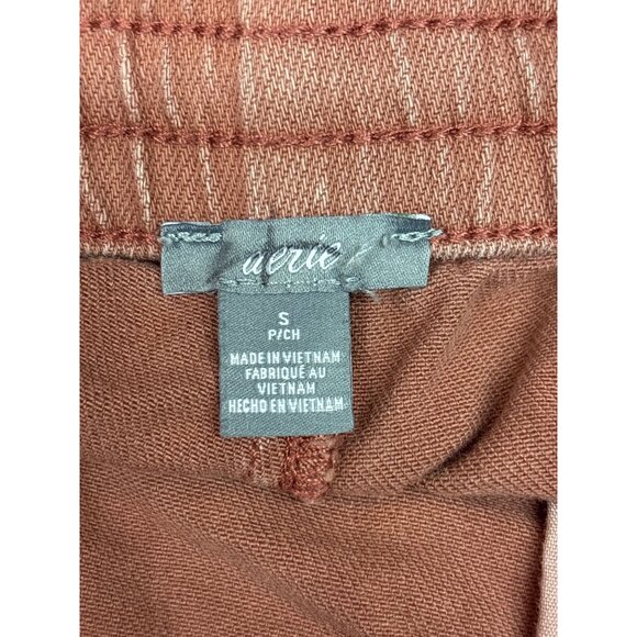 Rust-Colored Drawstring Elastic Waist Shorts With Frayed Hem Womens S - Picture 3 of 5